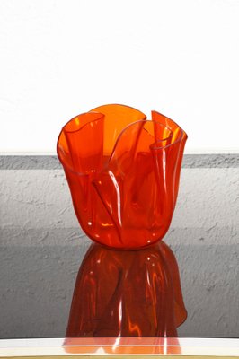 Mid-Century Italian Orange Acrylic Glass Centerpiece from Guzzini, 1970s-JDR-1126165