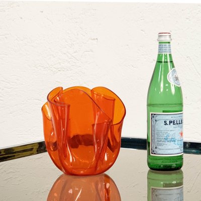 Mid-Century Italian Orange Acrylic Glass Centerpiece from Guzzini, 1970s-JDR-1126165