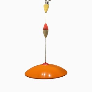 Mid-Century Italian Orange Plastic Light Pendant-JJC-1329059