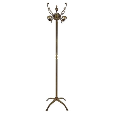 Mid-Century Italian Ornate Brass Coat Hanger, 1950s-TZ-1446601