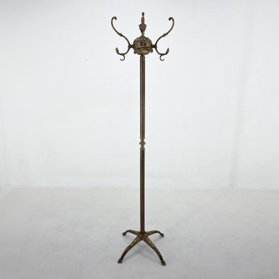 Mid-Century Italian Ornate Brass Coat Hanger, 1950s-TZ-1446601