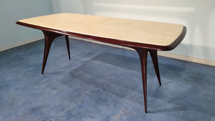 Mid-Century Italian Parchment Dining Table Attributed to Guglielmo Ulrich, 1950s-MTX-988607