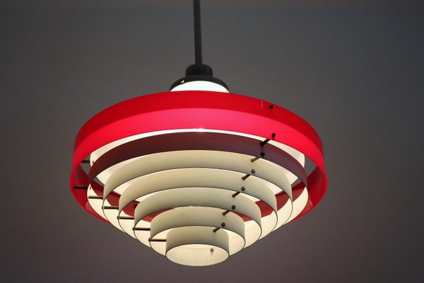 Mid-Century Italian Pendant Lamp in Acrylic Aluminum and Brass by Stilnovo, 1950s-VNE-965991