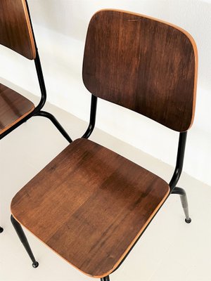 Mid-Century Italian Plywood Nutwood Chairs from Velca Legnano, 1960s, Set of 6-VNE-1373106