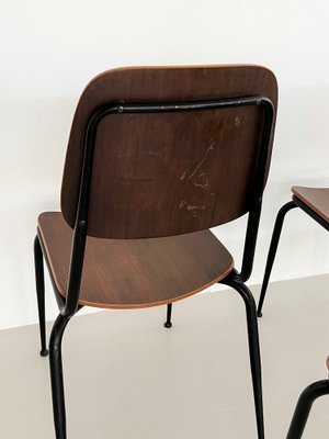 Mid-Century Italian Plywood Nutwood Chairs from Velca Legnano, 1960s, Set of 6-VNE-1373106