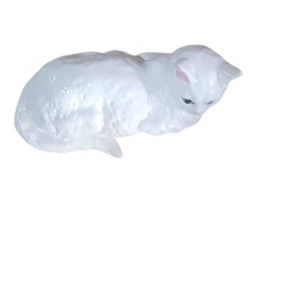 Mid-Century Italian Porcelain White Cat-TCS-2043192