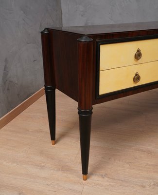 Mid-Century Italian Rectangular Walnut and Goatskin Chest of Drawers, 1950-UH-1193709