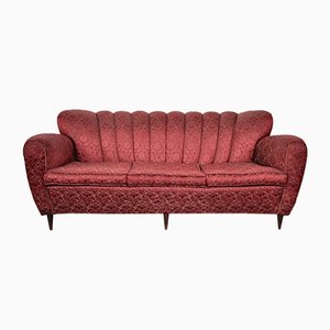 Mid-Century Italian Red and Gold 3-Seater Sofa by Paolo Buffa, 1950s-KNM-618334