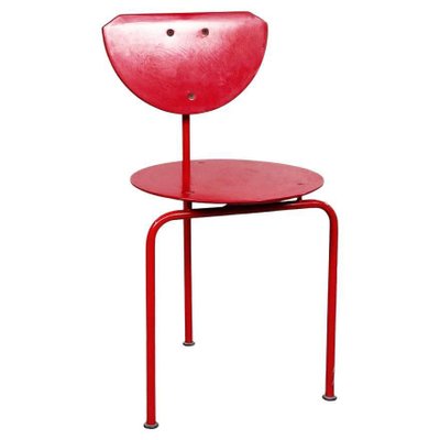 Mid-Century Italian Red Wood and Metal Alien Chair by Forcolini for Alias, 1980s-GDD-1292494