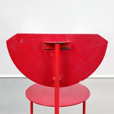 Mid-Century Italian Red Wood and Metal Alien Chair by Forcolini for Alias, 1980s-GDD-1292494