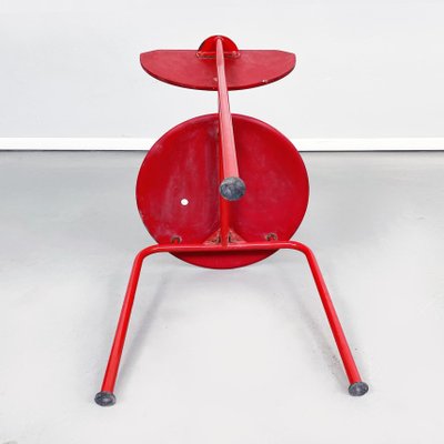 Mid-Century Italian Red Wood and Metal Alien Chair by Forcolini for Alias, 1980s-GDD-1292494