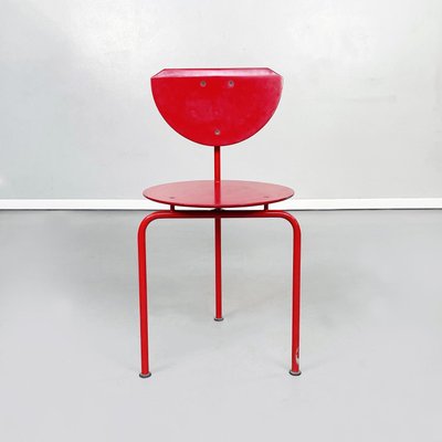 Mid-Century Italian Red Wood and Metal Alien Chair by Forcolini for Alias, 1980s-GDD-1292494