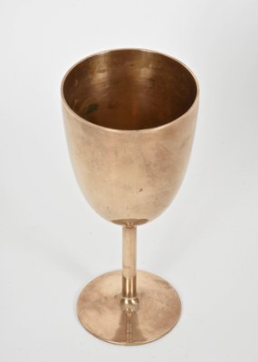 Mid-Century Italian Regency Solid Brass Chalices, 1980s, Set of 6-JDR-1126092