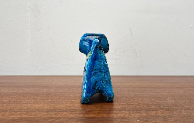 Mid-Century Italian Rimini Blu Pottery Ram Figurine attributed to Aldo Londi for Bitossi, 1960s-UAH-2020646