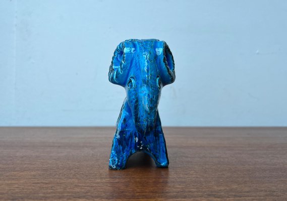 Mid-Century Italian Rimini Blu Pottery Ram Figurine attributed to Aldo Londi for Bitossi, 1960s-UAH-2020646