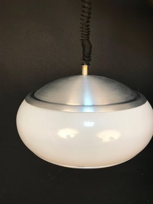 Mid-Century Italian Round Aluminum and Acrylic Glass Ceiling Lamp from Stilux Milano, 1960s-JDR-1125862