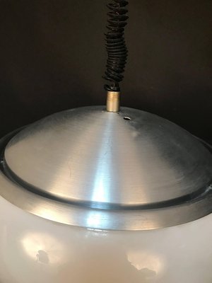 Mid-Century Italian Round Aluminum and Acrylic Glass Ceiling Lamp from Stilux Milano, 1960s-JDR-1125862