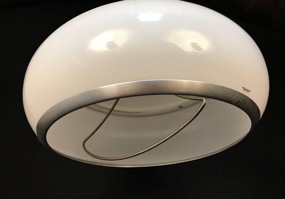 Mid-Century Italian Round Aluminum and Acrylic Glass Ceiling Lamp from Stilux Milano, 1960s-JDR-1125862