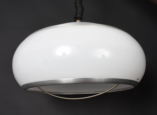 Mid-Century Italian Round Aluminum and Acrylic Glass Ceiling Lamp from Stilux Milano, 1960s-JDR-1125862