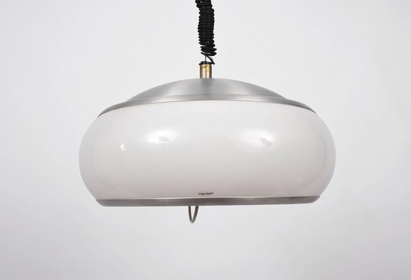 Mid-Century Italian Round Aluminum and Acrylic Glass Ceiling Lamp from Stilux Milano, 1960s-JDR-1125862