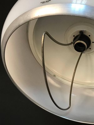 Mid-Century Italian Round Aluminum and Acrylic Glass Ceiling Lamp from Stilux Milano, 1960s-JDR-1125862