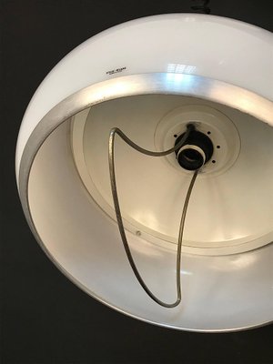 Mid-Century Italian Round Aluminum and Acrylic Glass Ceiling Lamp from Stilux Milano, 1960s-JDR-1125862