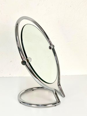 Mid-Century Italian Round Double Sided Chromed Steel Dressing Mirror, 1970s-JDR-1126152