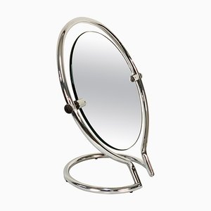 Mid-Century Italian Round Double Sided Chromed Steel Dressing Mirror, 1970s-JDR-1126152