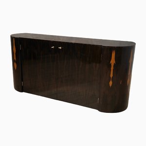 Mid-Century Italian Round Ebony Wood School Sideboard, 1980s-UH-1143966