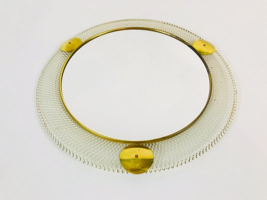 Mid-Century Italian Round Metal and Brass Mirror, 1960s-PUK-555410