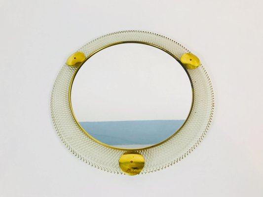 Mid-Century Italian Round Metal and Brass Mirror, 1960s-PUK-555410