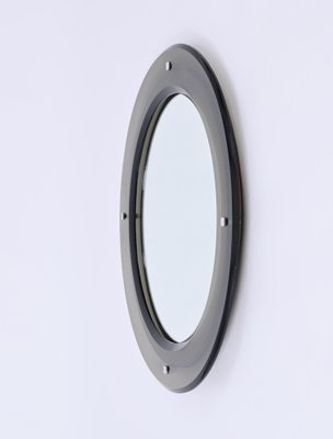 Mid-Century Italian Round Mirror with Beveled Smoked Glass attributed to Sena Cristal, 1970s-JDR-1736588