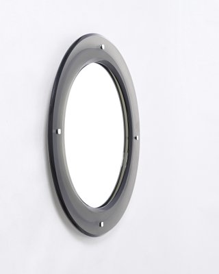 Mid-Century Italian Round Mirror with Beveled Smoked Glass attributed to Sena Cristal, 1970s-JDR-1736588