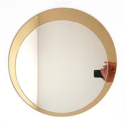 Mid-Century Italian Round Mirror with Double Brassed Gold Frame by Galimberti Lino, 1975-JDR-1126112