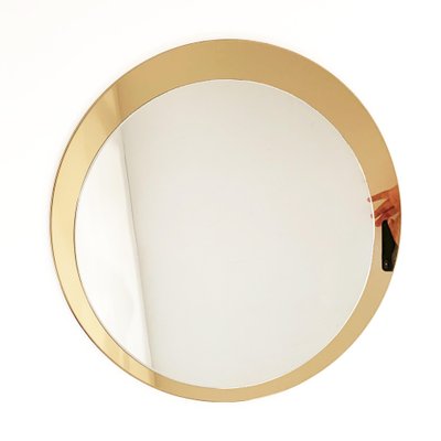 Mid-Century Italian Round Mirror with Double Brassed Gold Frame by Galimberti Lino, 1975-JDR-1126112