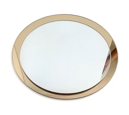 Mid-Century Italian Round Mirror with Double Brassed Gold Frame by Galimberti Lino, 1975-JDR-1126112