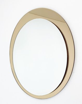 Mid-Century Italian Round Mirror with Double Brassed Gold Frame by Galimberti Lino, 1975-JDR-1126112