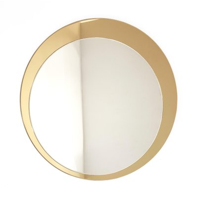 Mid-Century Italian Round Mirror with Double Brassed Gold Frame by Galimberti Lino, 1975-JDR-1126112