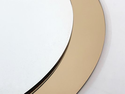 Mid-Century Italian Round Mirror with Double Brassed Gold Frame by Galimberti Lino, 1975-JDR-1126112