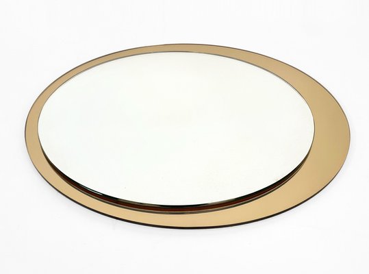 Mid-Century Italian Round Mirror with Double Brassed Gold Frame by Galimberti Lino, 1975-JDR-1126112