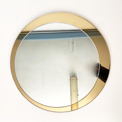 Mid-Century Italian Round Mirror with Double Brassed Gold Frame by Galimberti Lino, 1975-JDR-1126112