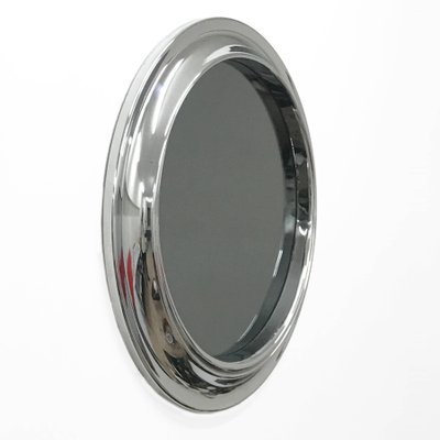 Mid-Century Italian Round Polished Chromed and Smoked Mirror, 1960s-JDR-1125531