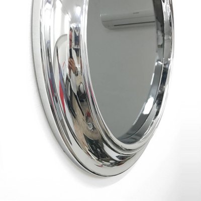 Mid-Century Italian Round Polished Chromed and Smoked Mirror, 1960s-JDR-1125531