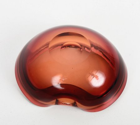 Mid-Century Italian Ruby Red Murano Sommerso Glass Bowl or Ashtray, 1960s-JDR-1125845