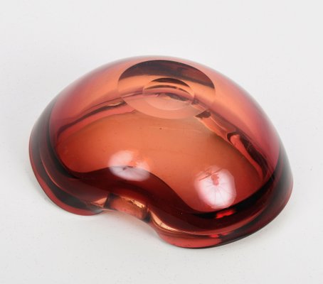 Mid-Century Italian Ruby Red Murano Sommerso Glass Bowl or Ashtray, 1960s-JDR-1125845