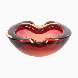 Mid-Century Italian Ruby Red Murano Sommerso Glass Bowl or Ashtray, 1960s-JDR-1125845