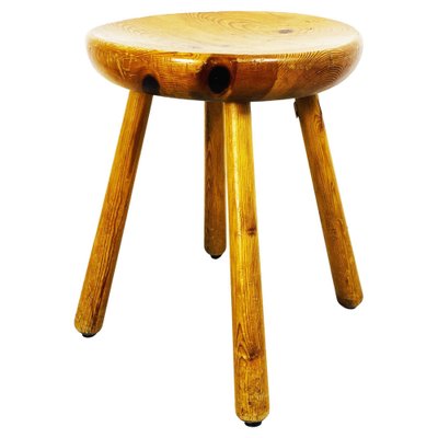 Mid-Century Italian Rustic Stool in Wood, 1960s-GDD-1249704