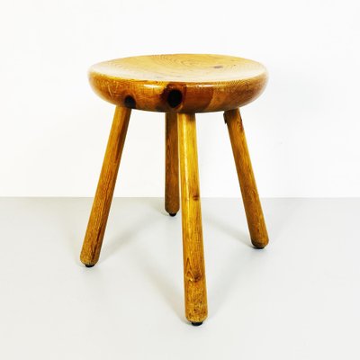 Mid-Century Italian Rustic Stool in Wood, 1960s-GDD-1249704