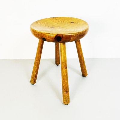 Mid-Century Italian Rustic Stool in Wood, 1960s-GDD-1249704