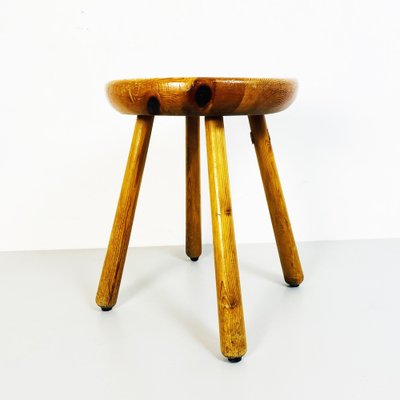 Mid-Century Italian Rustic Stool in Wood, 1960s-GDD-1249704